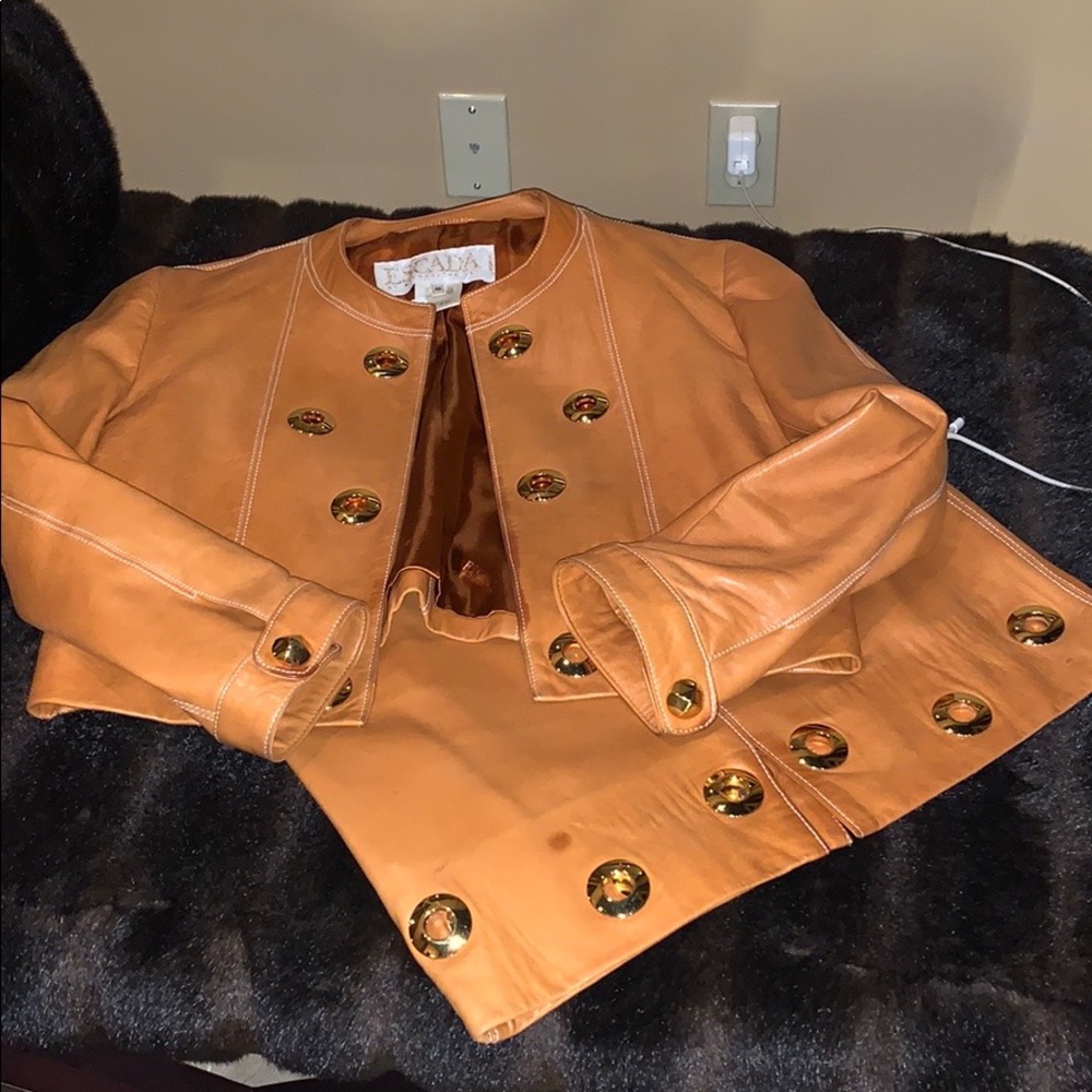 Escada soft leather suit